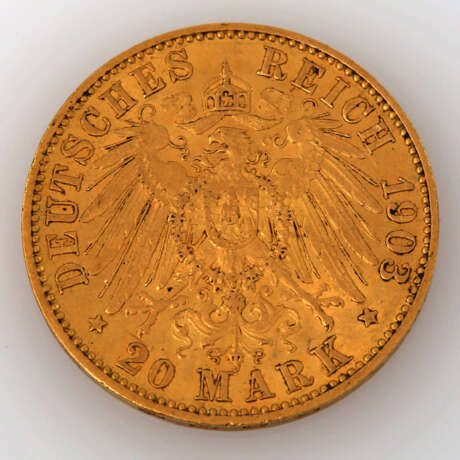 Preussen / GOLD - 20 Mark 1903 A, Wilhelm II., - photo 2