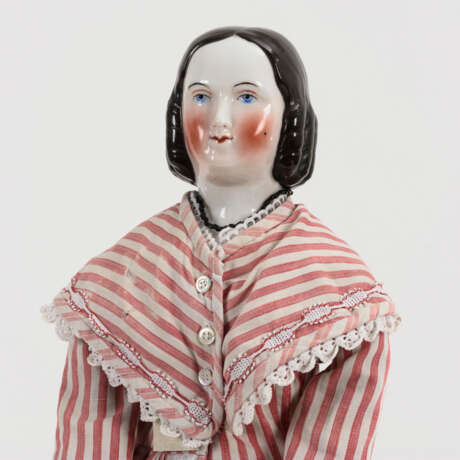 Puppe mit glasiertem Brustkopf - Foto 1