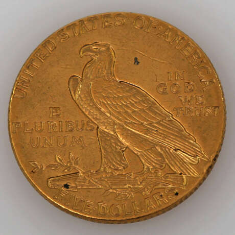 USA / GOLD - 5 Dollars 1913 Indian Head, - photo 2