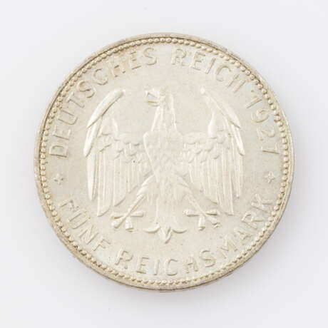 Weimarer Republik - 5 Reichsmark 1927 F, Universität Tübingen, - photo 2