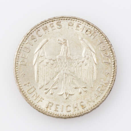 Weimarer Republik - 5 Reichsmark 1927 F, Universität Tübingen, - photo 2