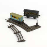 2 Eisenbahnwaggons, Weiche und Schiene - фото 1