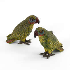 2 Papageien in Art der Wiener Bronzen