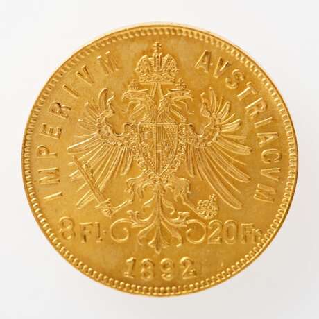 Österreich / GOLD - 8 Florin 1892 NP, - photo 2