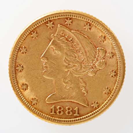 USA / GOLD - 5 Dollars 1881 Liberty Head, - photo 1