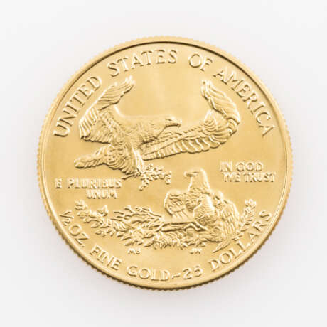 USA / GOLD - 1 / 2 Unze Eagle 1993, - фото 2