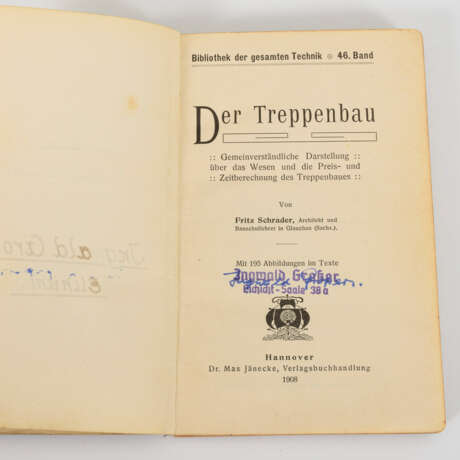 Schrader, Fritz: "Der Treppenbau" - фото 1