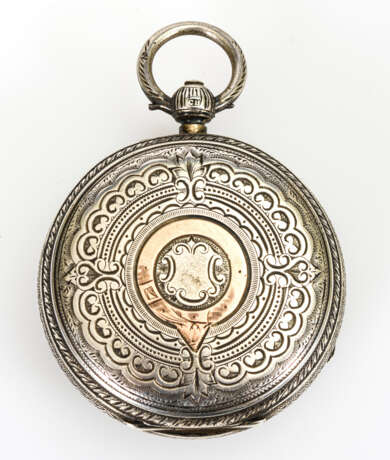 Silberne englische Taschenuhr mit Kette - фото 3