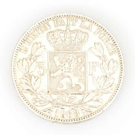 5 Franc, Belgien 1868 - фото 1