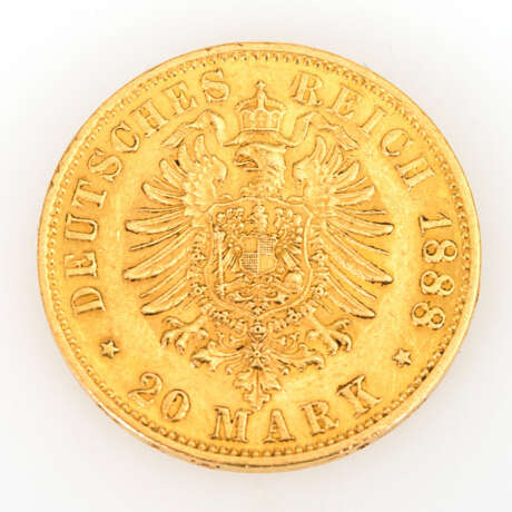 20 Mark, Preußen 1888, Wilhelm II - фото 2