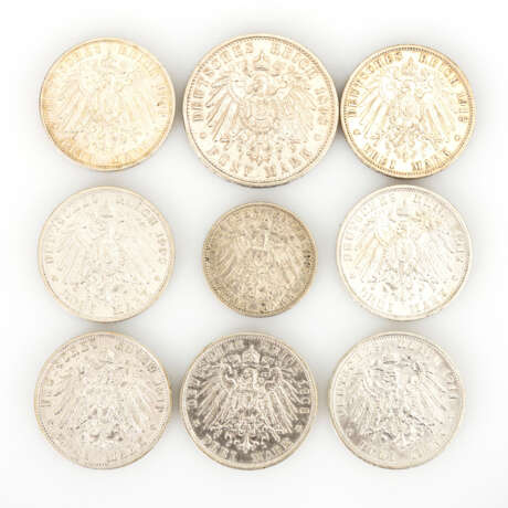 9 preußische Silbermünzen - photo 1