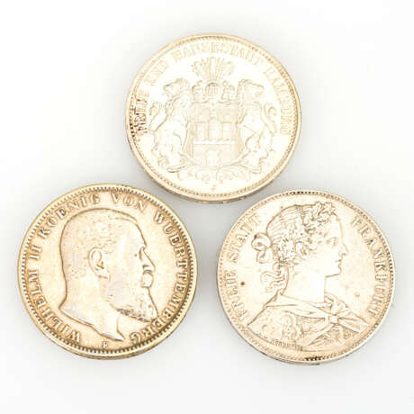 3 Silbermünzen Deutsches Reich - photo 2