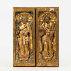  2 Relieftafeln mit Petrus und Paulus