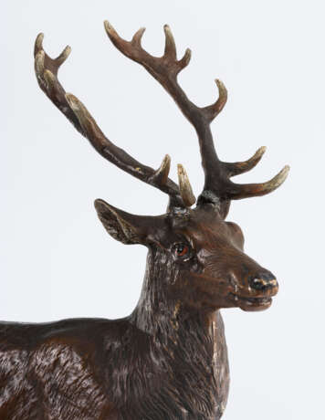 Außergewöhnlich große Wiener Bronze: Stehender Hirsch - photo 3