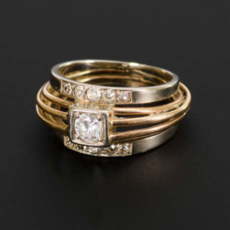 Ring mit Brillant und Altschliff-Diamanten - photo 1