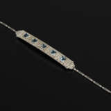 Art-Déco-Armband mit Aquamarinen und Diamantrosen - Foto 4