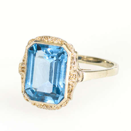 Ring mit hellblauer Synthese - Foto 1