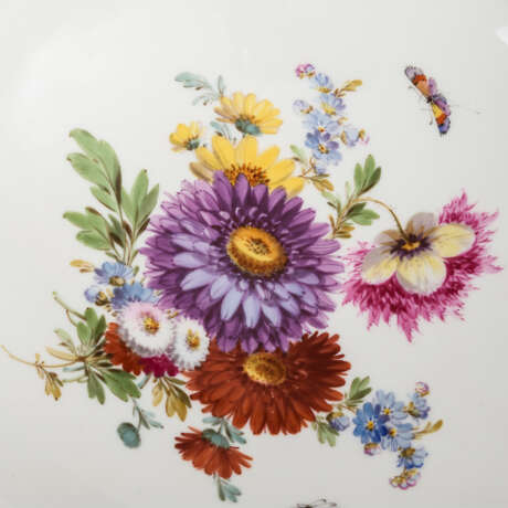 Tafelaufsatz mit Blumen- und Insektenmalerei - Foto 2