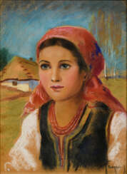 Russischer Maler: Mädchenbildnis