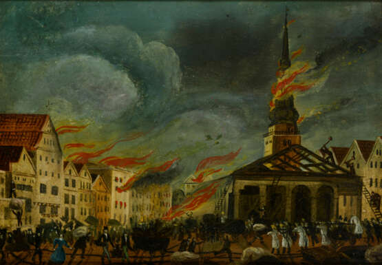 Hamburg um 1842: Der große Brand am Hafenmarkt und der Nikolaikirche - Foto 1