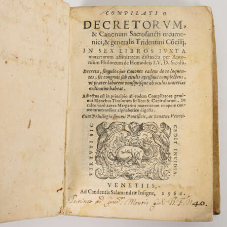 "Compliatio Decretorum & Canonum Sacrosancti oecumenici & generalis Tridentini cocilij" - photo 1