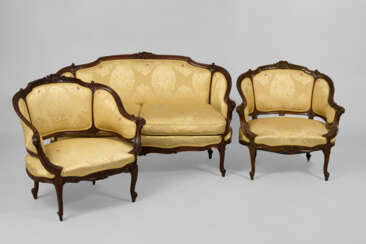 Louis-Philippe-Sofa und 2 Fauteuils