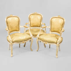 3 Fauteuils im Louis-XV.-Stil