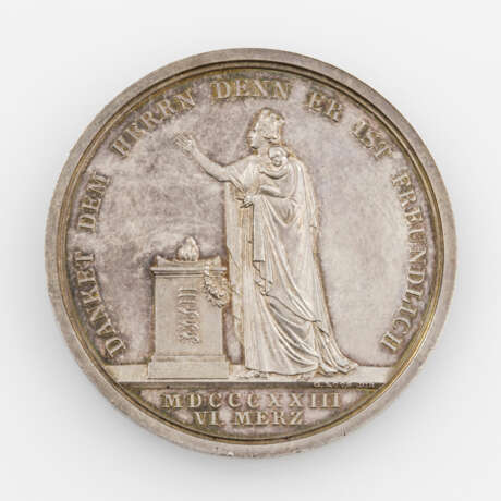 Württemberg - Silbermedaille 1823, Wilhelm I., von C. Voigt, auf die Geburt des Kronprinzen Karl, - photo 2