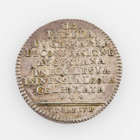 Stadt Isny - Silbermedaille 1730, von P.P. Werner, auf das 200-jährige - Foto 2