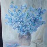 “Blue flowers” Canvas Oil paint Classicism Still life 2019 - photo 2