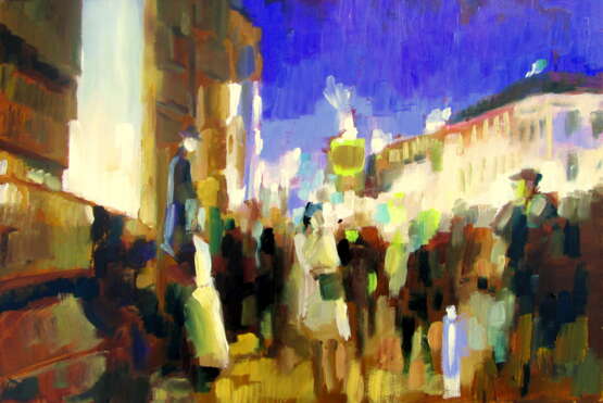 “Oil painting Evening Petersburg” Canvas Oil paint Impressionist Everyday life 2020 - photo 1