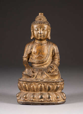 SITZENDER BUDDHA SHAKYAMUNI AUF DOPPELLOTUS - photo 1