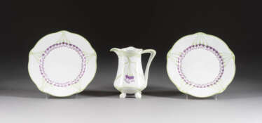 HERMANN GRADL and MAX ROSSBACH TWO PLATES AND milk jug 'MODERN S'