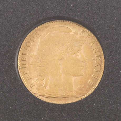 Frankreich/Gold - 10 Francs 1910, Marianne, ss., - фото 1