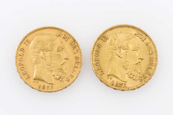 Belgien/GOLD - 2 x 20 Francs Leopold II., - photo 1