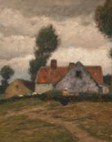 BAUERNHOF IN STÜRMISCHER LANDSCHAFT