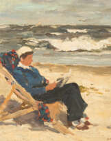 DAME IM STRANDSTUHL