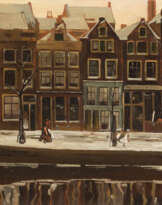 AMSTERDAMER LAURIERGRACHT ZUR WINTERZEIT