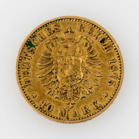 Preussen/GOLD - 10 Mark 1875 A, - фото 2