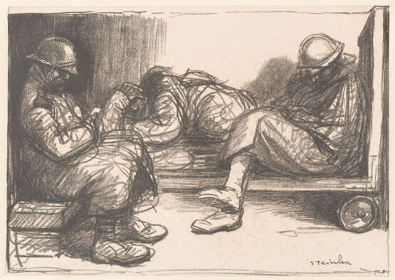 THÉOPHILE ALEXANDRE STEINLEN. ZWEI ARBEITEN: 'LES TROIS ÂGES DE LA VIE D'UNE FEMME' UND 'DREI SCHLAFENDE SOLDATEN' - Foto 1