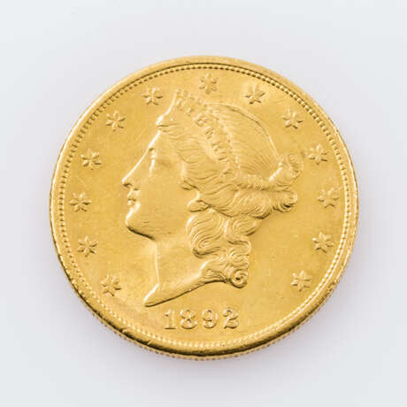 USA/Gold - 20 Dollars 1892, Liberty Head, s-ss., Kratzer, - фото 1