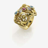 Ring mit Diamanten und Farbsteinen - фото 1