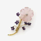 Brosche in Form eines Blütenzweiges mit Amethysten, Rosenquarz und Brillanten - фото 1