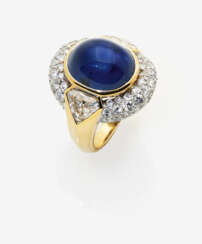 Ring mit Saphir, Diamanten und Brillanten