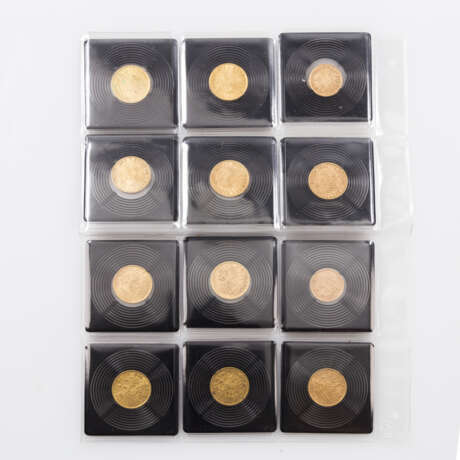 Empire/GOLD - Lot with 10 x 20 gold marks and 2 x 10 Goldmark, - photo 2
