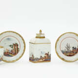 Meissen, Mitte 18. Jahrhundert. Teedose und zwei Tassen mit Untertassen - фото 1