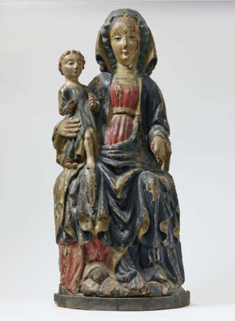 Schweiz, Anfang 15. Jahrhundert. Thronende Maria mit Kind - Foto 1