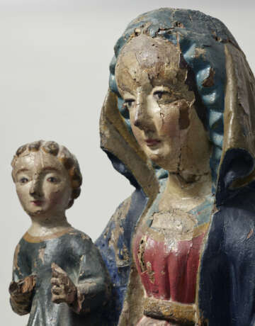 Schweiz, Anfang 15. Jahrhundert. Thronende Maria mit Kind - фото 3