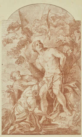 Italien, 17. Jahrhundert. Der Hl. Sebastian wird von der Hl. Irene und einer Dienerin gepflegt - фото 1