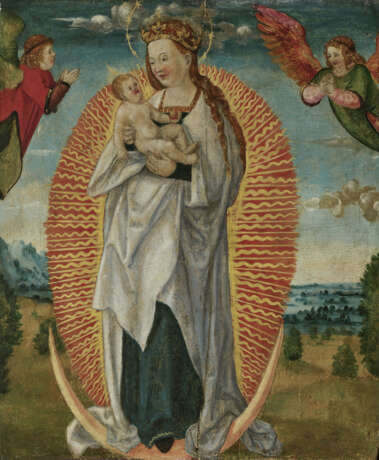 Deutsch (Donauschule?), 1. Drittel 16. Jahrhundert. Madonna mit Kind im Strahlenkranz - photo 1